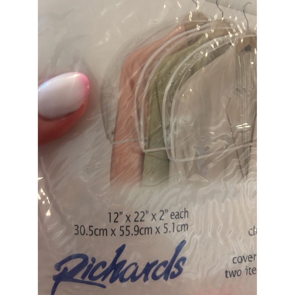 Shoulder Covers Clear 2-Sets of 3 Garment Protectors Closet Storage Clear - Picture 6 of 7